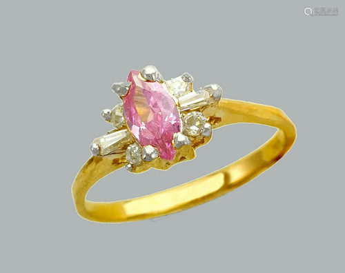 NEW 14K TWO TONE GOLD LADIES FANCY CZ RING