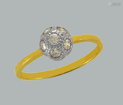 NEW 14K TWO TONE GOLD LADIES FANCY CZ RING