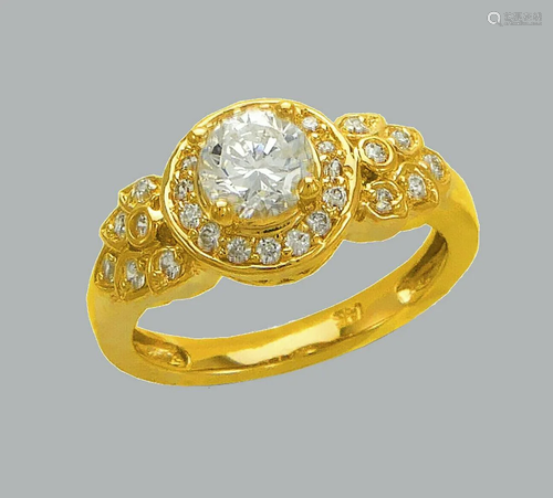 NEW 14K YELLOW GOLD LADIES FANCY CZ ENGAGEMENT RI…