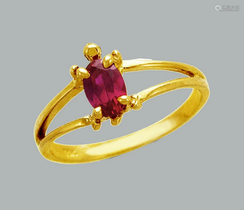 NEW 14K YELLOW GOLD LADIES FANCY CZ RING RED TURTLE