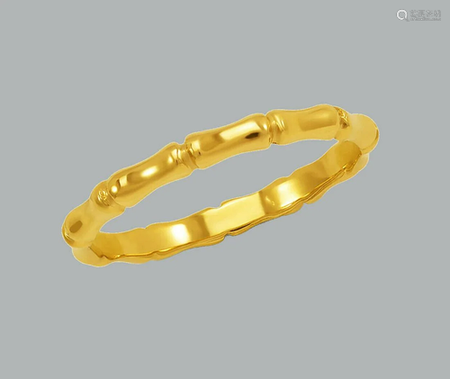 NEW 14K YELLOW GOLD LADIES RING BAND BAMBOO 2mm