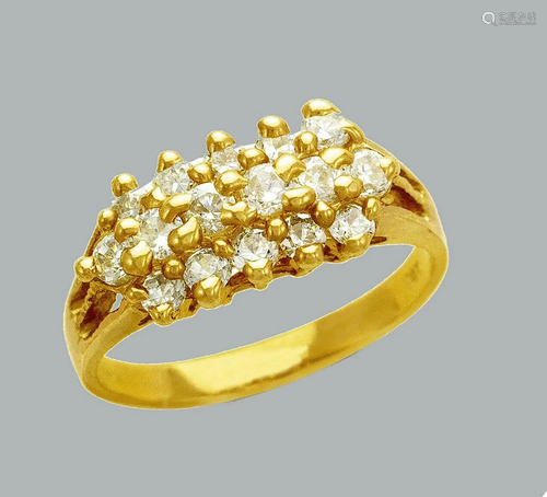 NEW 14K YELLOW GOLD LADIES FANCY CZ COCKTAIL RING