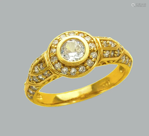 NEW 14K YELLOW GOLD LADIES FANCY CZ ENGAGEMENT RI…