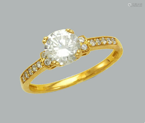 NEW 14K YELLOW GOLD LADIES FANCY ENGAGEMENT RING