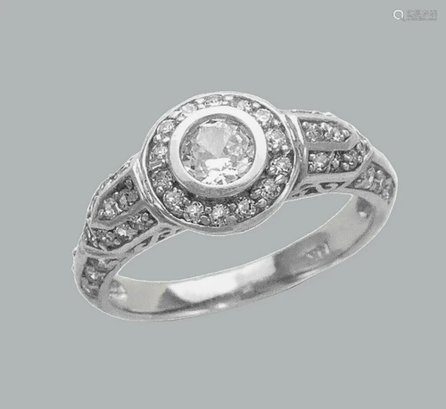 NEW 14K WHITE GOLD LADIES FANCY CZ ENGAGEMENT RI…