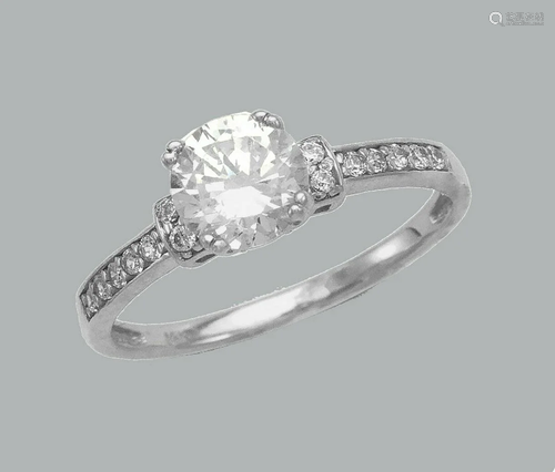 NEW 14K WHITE GOLD LADIES FANCY CZ ENGAGEMENT RI…