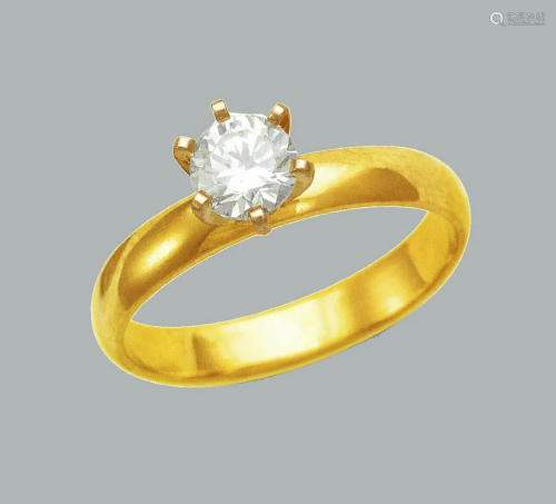 14K YELLOW GOLD CZ SOLITAIRE BAND RING ENGAGEME…