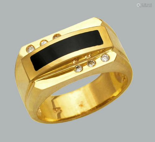 NEW 14K YELLOW GOLD MENS CZ RING ONYX LARGE