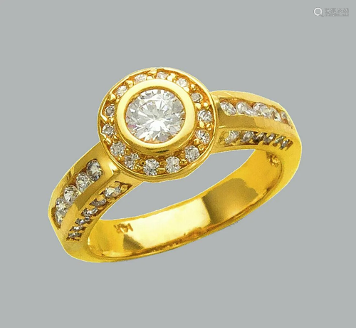 NEW 14K YELLOW GOLD LADIES FANCY CZ ENGAGEMENT RI…