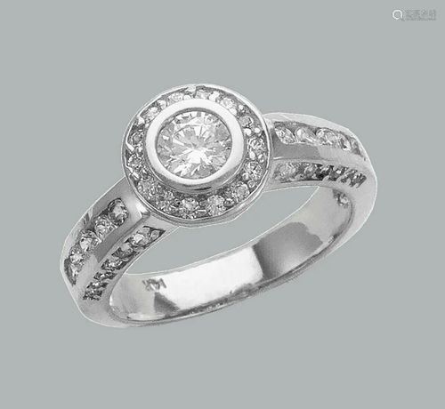 NEW 14K WHITE GOLD LADIES FANCY CZ ENGAGEMENT RI…