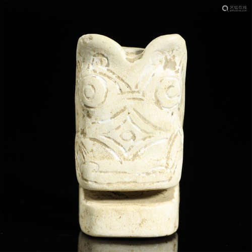 ANCIENT CHINESE,WHITE STONE CARVED 