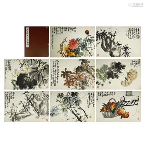 WU CHANGSHUO,CHINESE PAINTING AND CALLIGRAPHY ALBUM