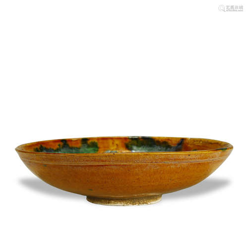 TANG DYNASTY,SANCAI-GLAZED POTTERY BOWL