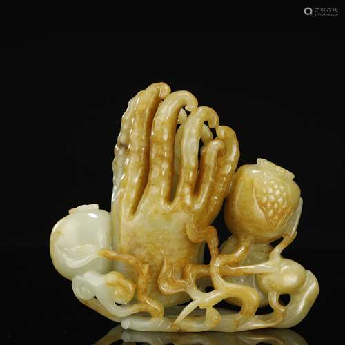 QING DYNASTY,HETIAN JADE CARVED ORNAMENT