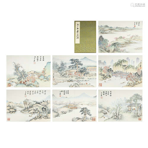 ZHANG DAQIAN,CHINESE PAINTING AND CALLIGRAPHY ALBUM