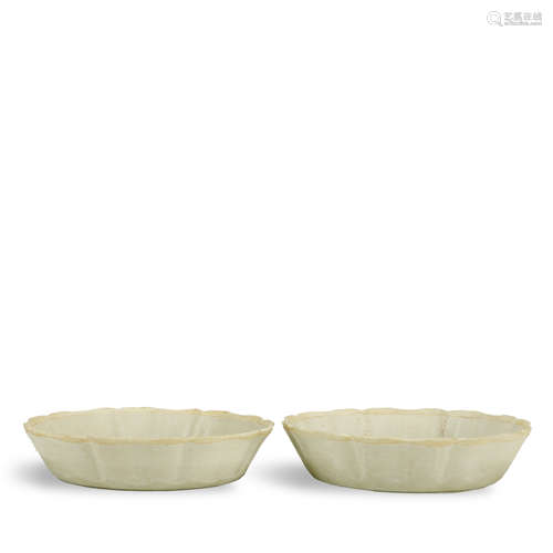 SONG DYNASTY,A PAIR OF DING-KILN DISHS