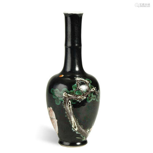 QING DYNASTY,BLACK GLAZED VASE