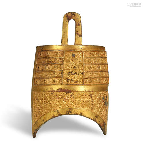 WARRING STATES PERIOD,GILT-BRONZE BELL