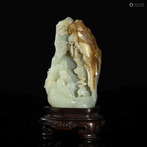 QING DYNASTY,HETIAN JADE CARVED ORNAMENT