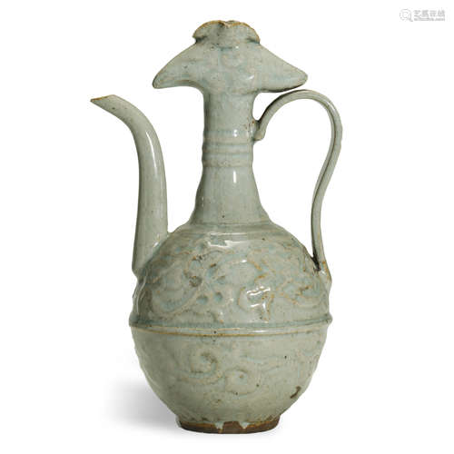 SONG DYNASTY,YAOZHOU CELADON CARVED EWER