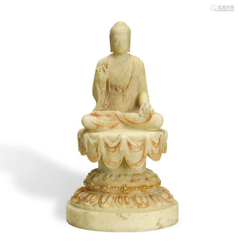 NORTHERN QI DYNASTY,MARBLE CARVED BUDDHA STATUE