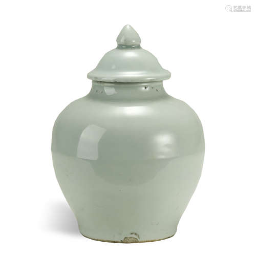 QING DYNASTY,SKY BLUE GLAZED VASE AND COVER