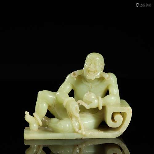 QING DYNASTY,HETIAN JADE CARVED 