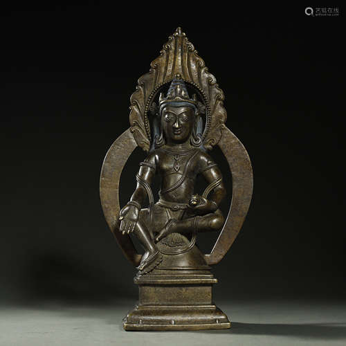 OLD TIBETAN ALLOY BRONZE BUDDHA STATUE,ABOUT 8th-12th CENTUR...