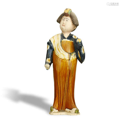 TANG DYNASTY,SANCAI-GLAZED POTTERY FIGURE