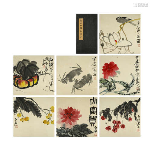 QI BAISHI,CHINESE PAINTING AND CALLIGRAPHY ALBUM