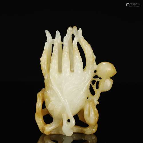 QING DYNASTY,HETIAN JADE CARVED ORNAMENT