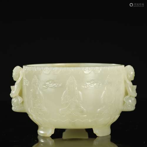 QING DYNASTY,A FINE HETIAN JADE CARVED 