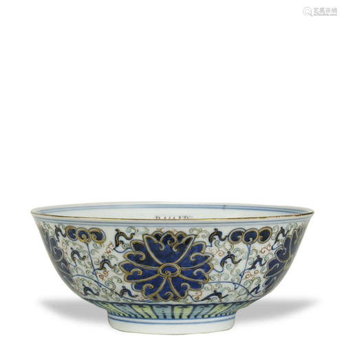 QING DYNASTY,GILT-DECORATED DOUCAI BOWL