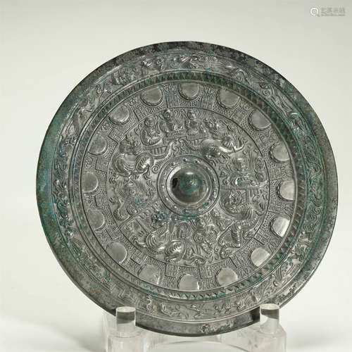 BRONZE CIRCULAR MIRROR，WARRING STATES PERIOD OF CHINA