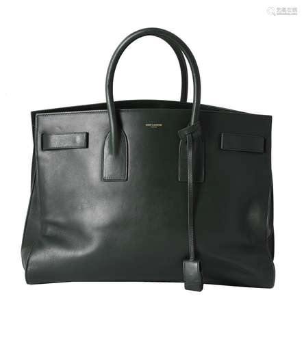 Saint Laurent, a green leather sac de jour