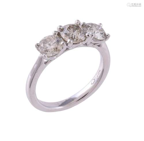 A three stone diamond ring