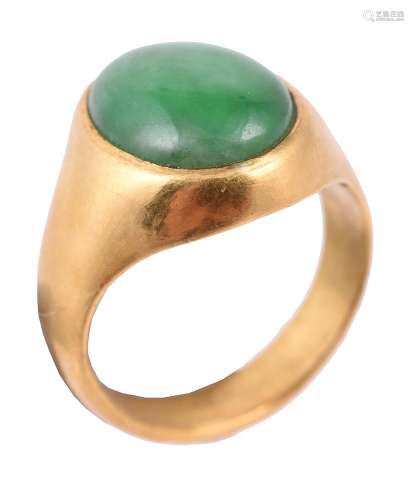 A jadeite jade dress ring
