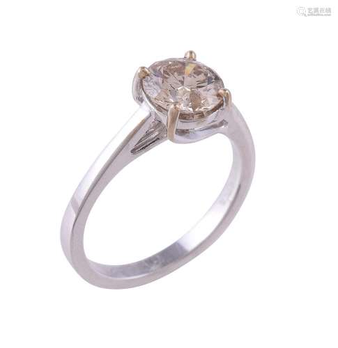 A diamond single stone diamond ring