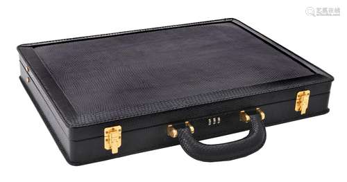 Y Lanvin, a black lizard skin briefcase