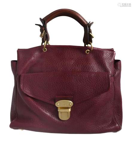 Mulberry, a claret leather handbag