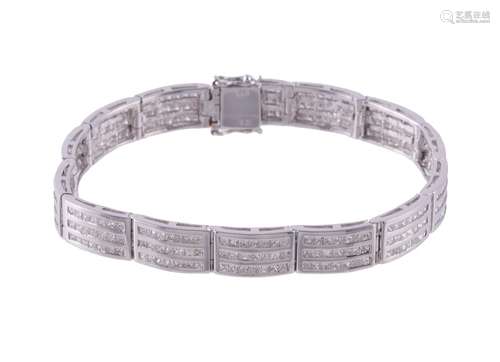 A three row diamond bracelet