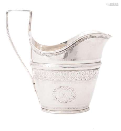 An American silver oval cream jug and sugar basin by Alexand...