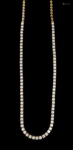 A diamond line necklace