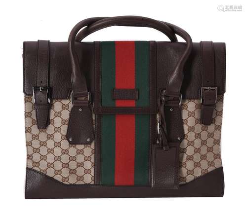 Gucci, a leather and canvas handbag