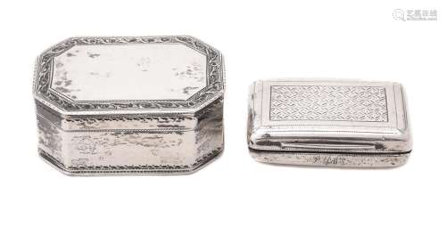 A George III silver octagonal snuff box by Susannah Barker