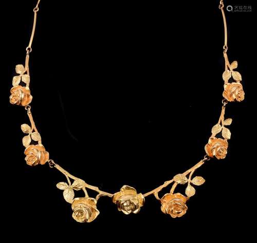 A French gold coloured rose necklace