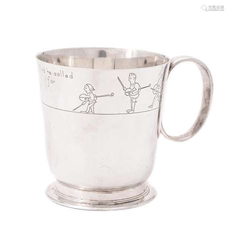 A silver mug by Wakely & Wheeler