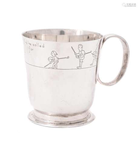 A silver mug by Wakely & Wheeler