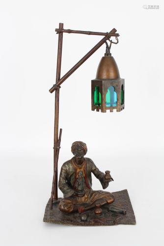 Austrian Orientalist Bronze Figure/Lamp