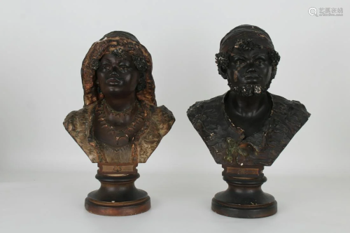 (2) Vintage Orientalist Figural Sculptures